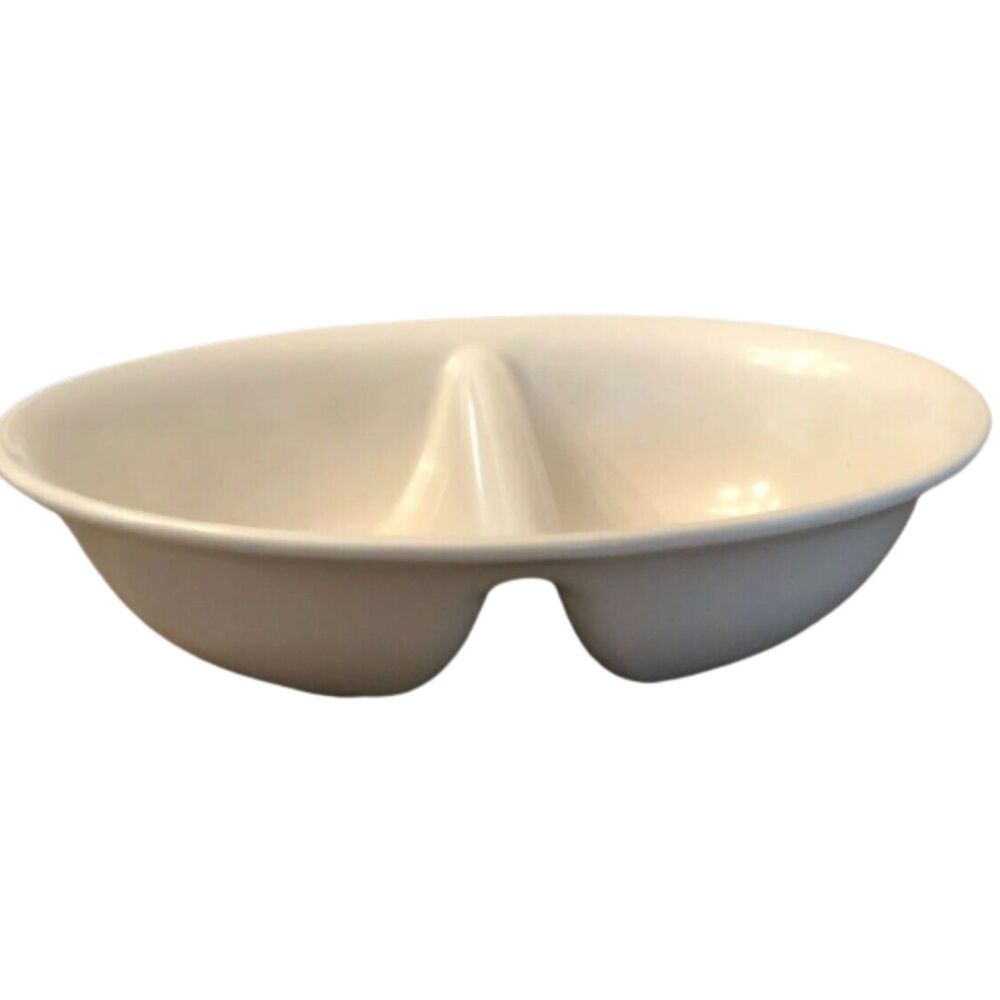 PFALTZGRAFF 10” COLOR MEDLEY DIVIDED VEGETABLE BOWL IVORY BUFF STONEWARE